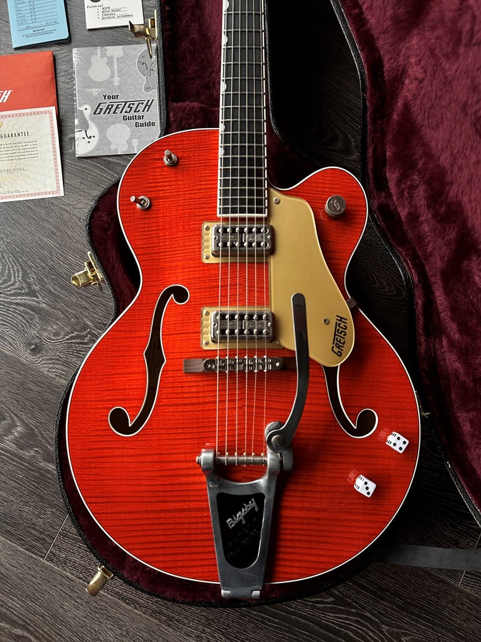 Gretsch G6120 BSNV OR Setzer Signature Orange Flame Maple With Case"Limited Model No." - Image 1