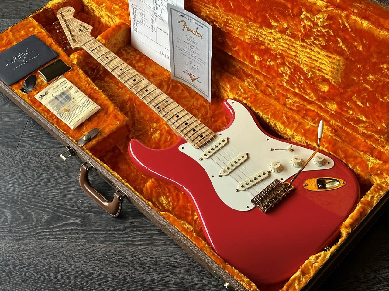 Fender Stratocaster 1956 NOS Figured Neck Fiesta Red Gold Hardware - Image 1